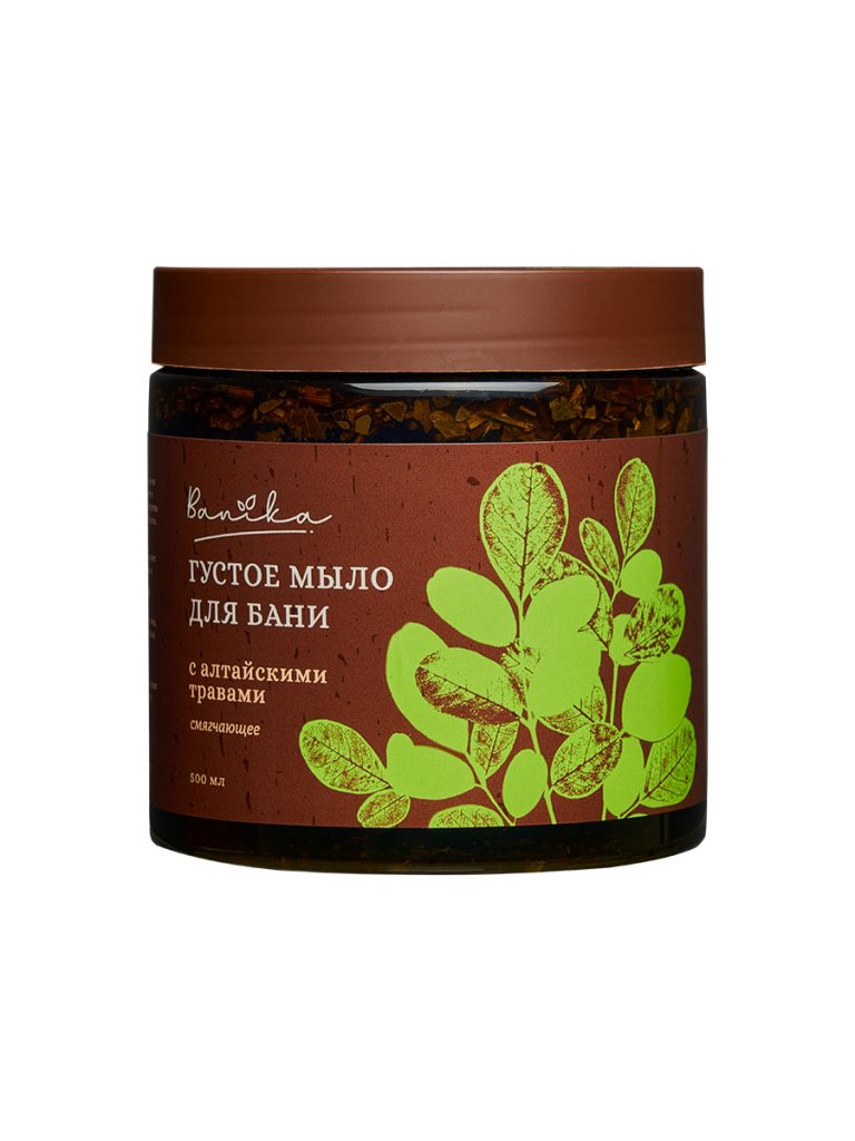 Густое мыло для бани «Banika» с алтайскими травами смягчающее 500мл