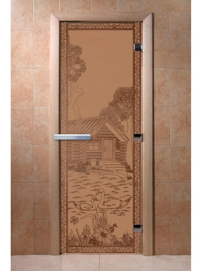 Дверь DoorWood «Банька в лесу» Бронза матовая 1900х700