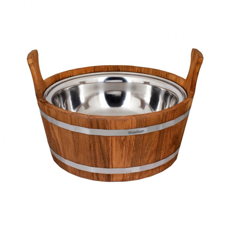 Шайка Woodson с нержавеющей вставкой, 15л, дуб