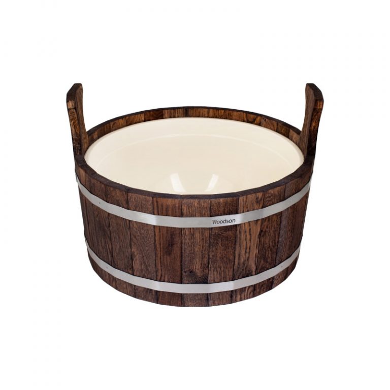 Шайка Woodson с пласт. вставкой, 12л, дуб темный