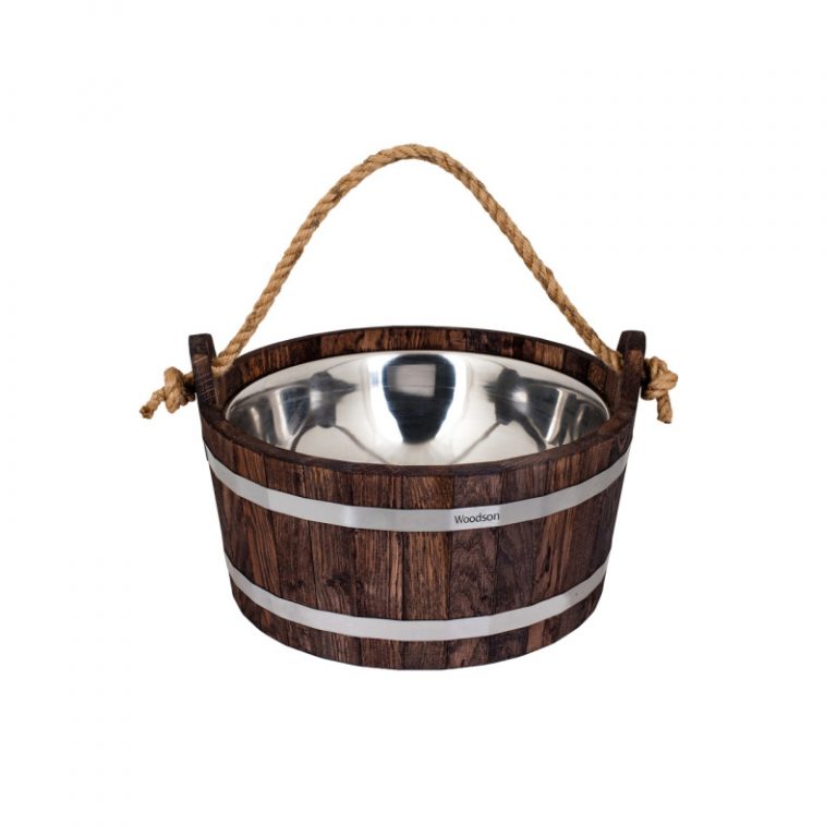 Шайка Woodson с нерж. вставкой, 7.5л, дуб темный