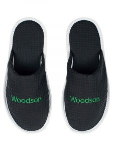 Тапочки Woodson, вафельные с закрытым мысом, чёрный