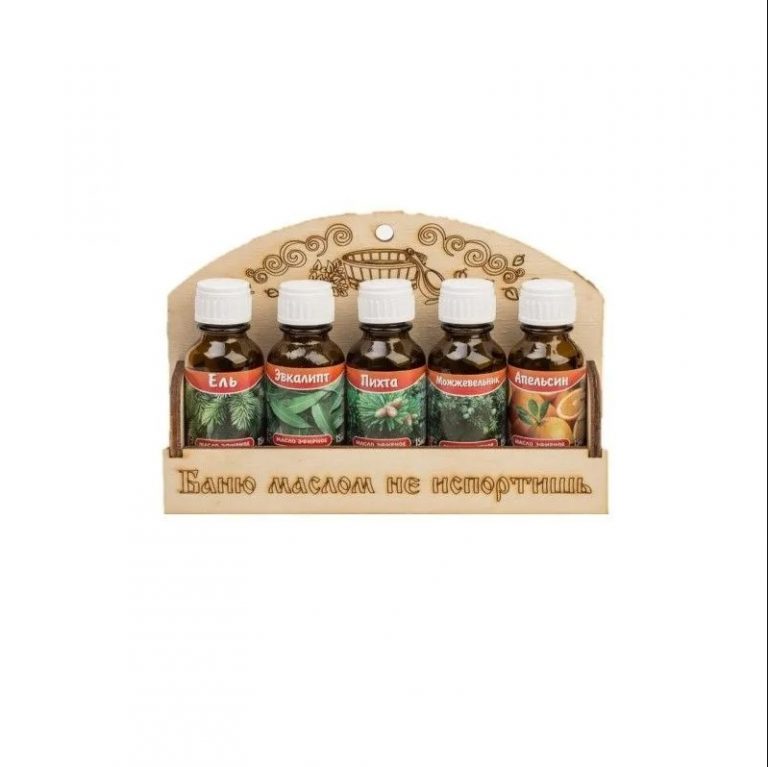Полка с маслами «Баню маслом не испортишь»