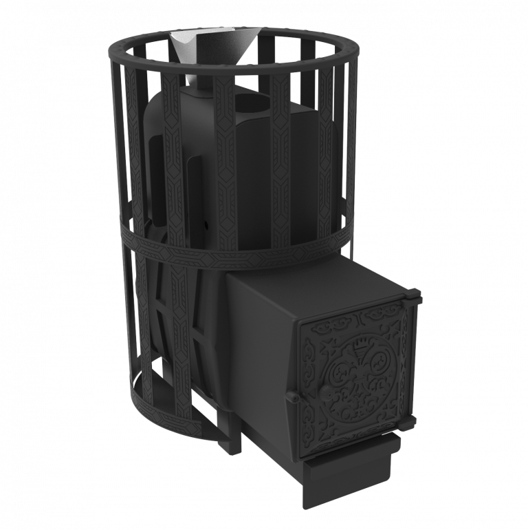 Печь чугунная «Воевода» 15 (Д-4, сетч.кожух) Закрытая каменка