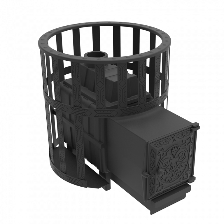 Печь чугунная Берёзка «Воевода» 20 (ДТ-З Сетч.кожух)
