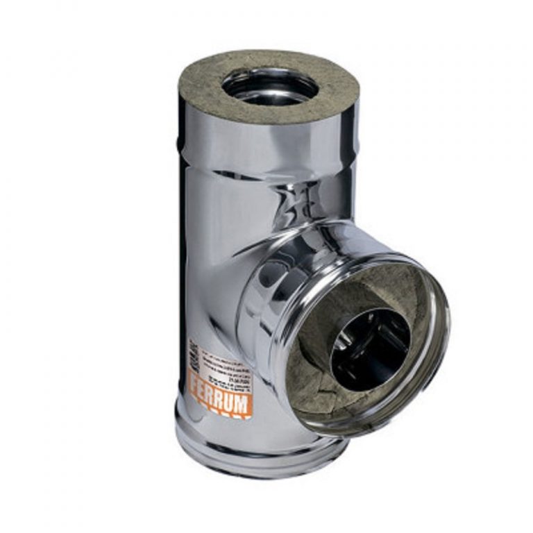 Сэндвич тройник 90° (0.5мм+нерж.) (Ф100х200)