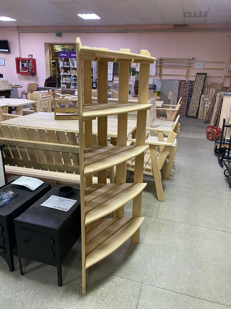 Этажерка угловая, 150х50, ольха