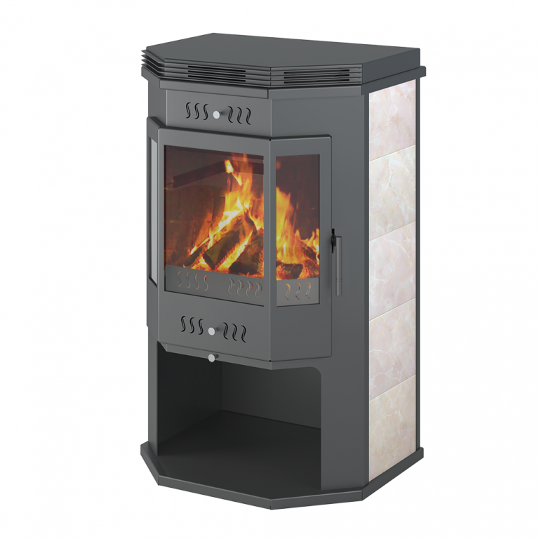 Печь камин Aston 12 кВт (200м3) Призматик с плитой