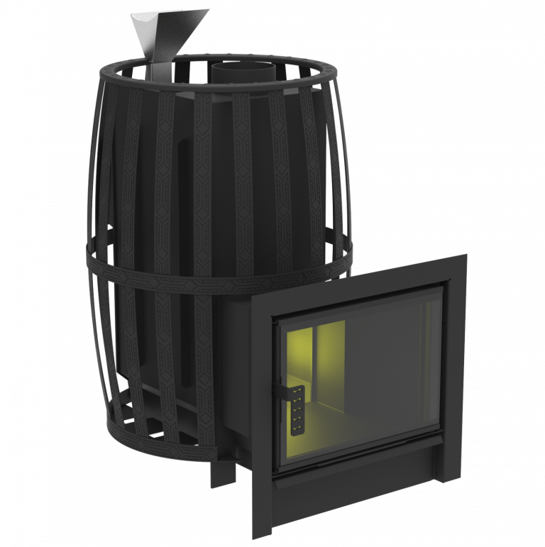 Печь Флагман 18 ЗК нерж, сетчатый кожух