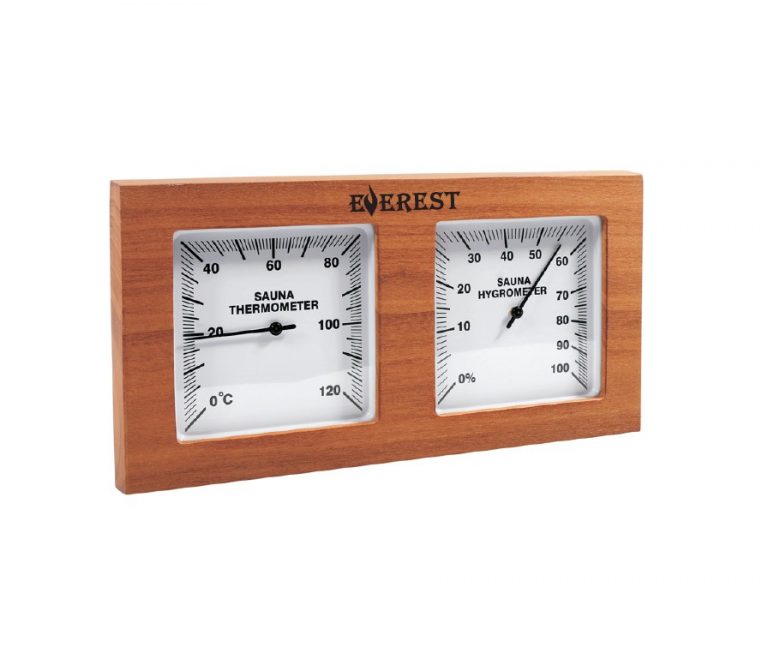 Термогигрометр Эверест горизонталь кедр Black