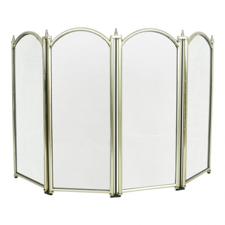 Экран каминный c04010PB (4 секции, пол. латунь)